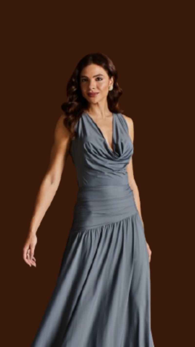 BLUSA FLUITY LISO CINZA VOAR