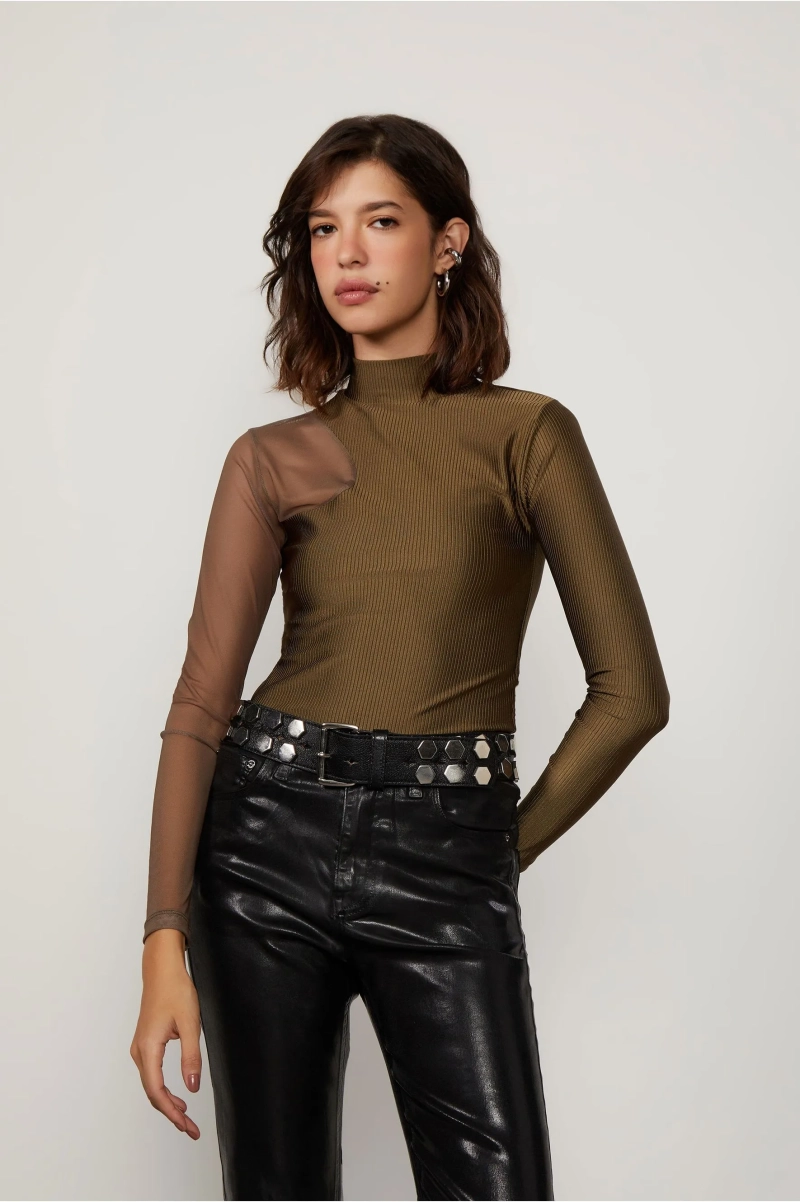 BLUSA MANGA LONGA MALHA ANIMALE JEANS