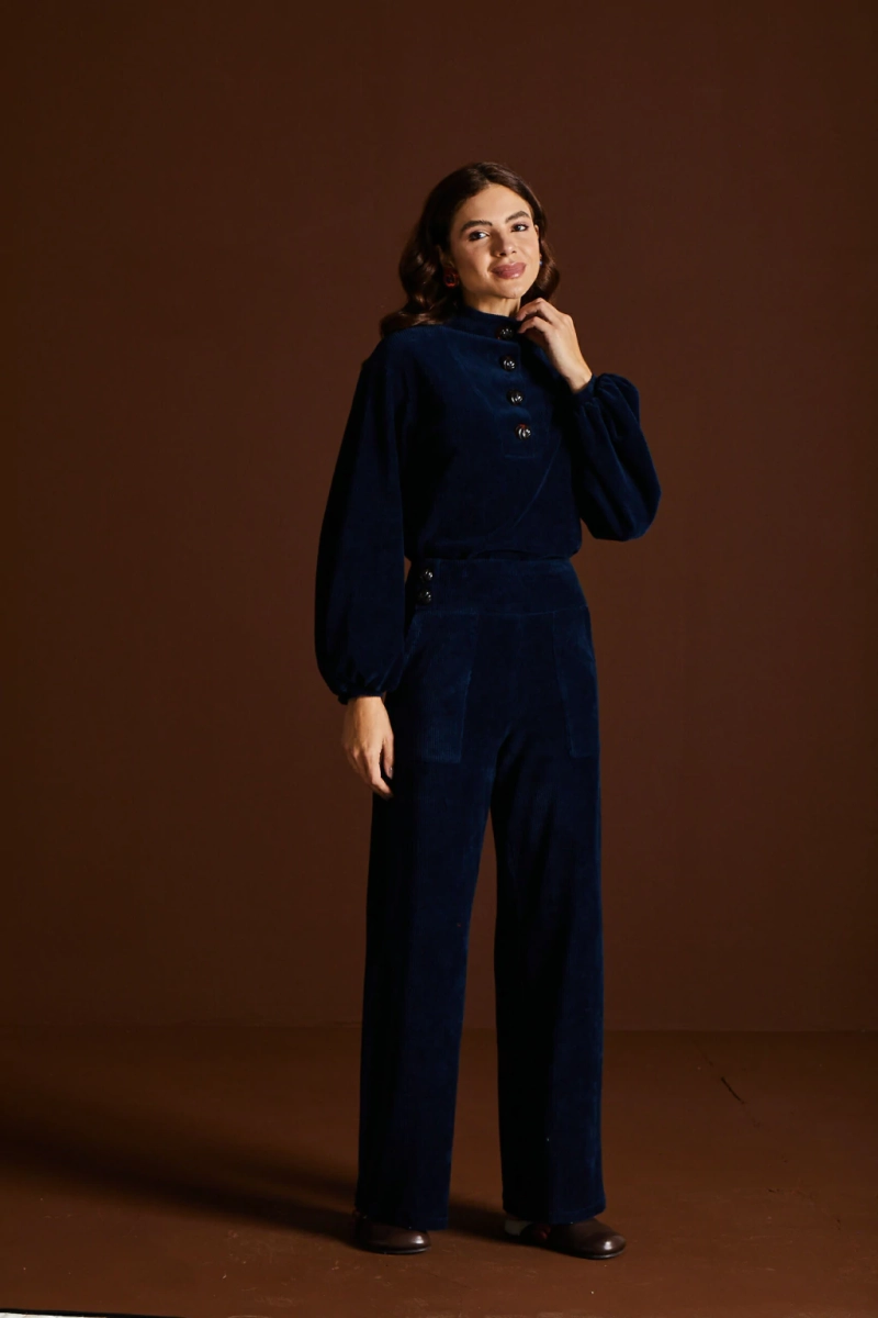 CALÇA AZUL VELUDO VOAR