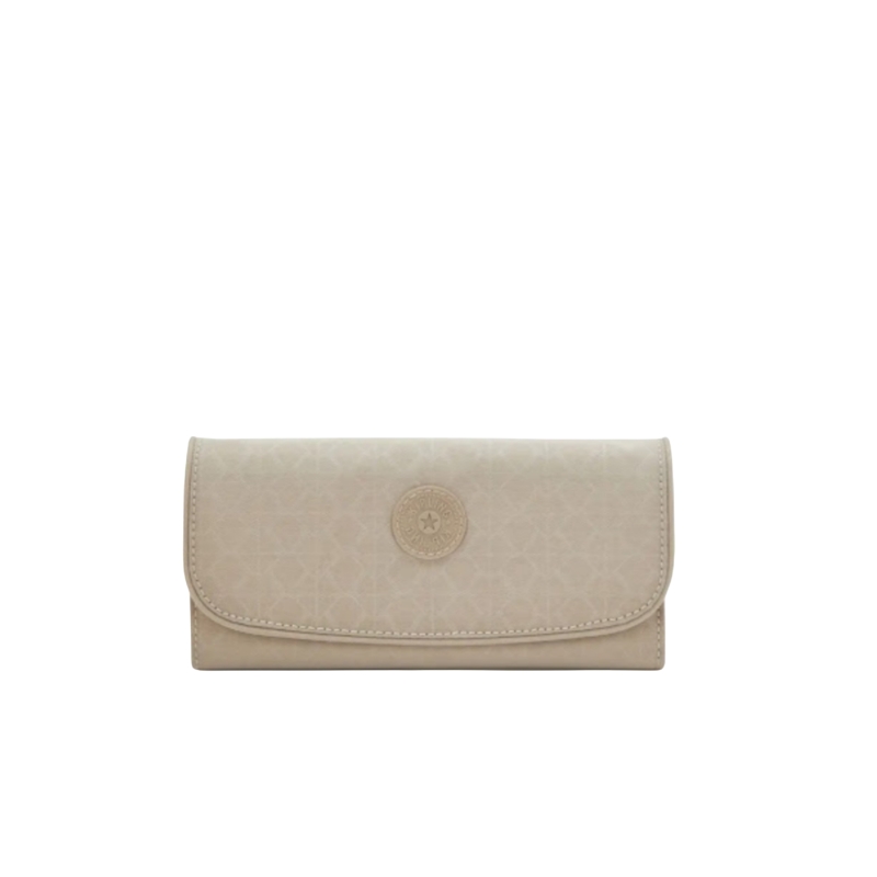 CARTEIRA KIPLING MONEY LAND ESTAMPADA BEGE