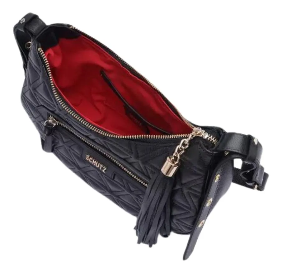 Bolsa Schutz Média Mirella Couro Cor Preto S5001004740002 - Image 2