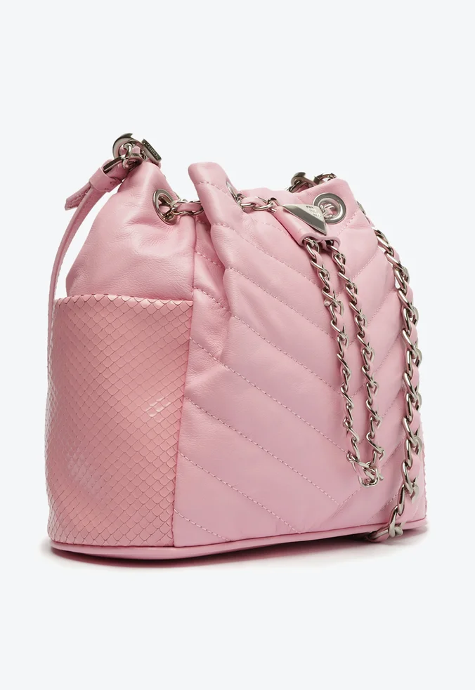Bolsa Bucket Gianina Couro Rosa |S5001144490004 - Image 3