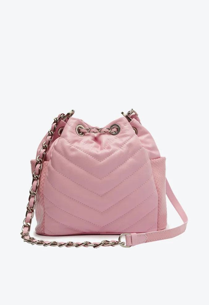 Bolsa Bucket Gianina Couro Rosa |S5001144490004 - Image 4