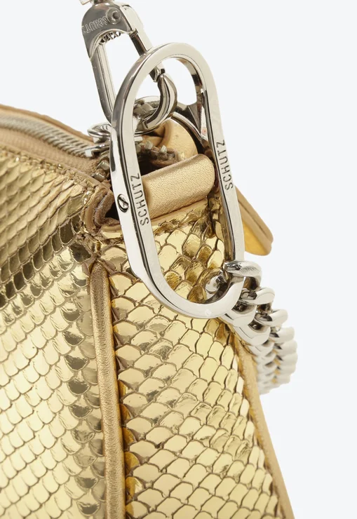 Bolsa Tiracolo Dourada Schutz Baguete Emmy Couro | S5001813490051 - Image 6