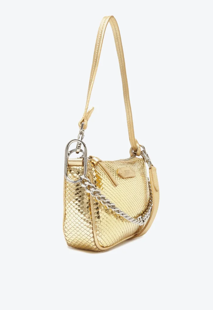 Bolsa Tiracolo Dourada Schutz Baguete Emmy Couro | S5001813490051 - Image 8